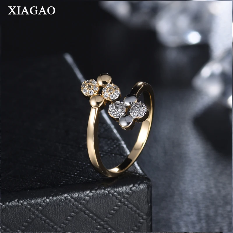 XIAGAO Luxury Women Wedding Band with Heart and Arrow Cut Clear Zircon Fashion Open Ring for Christmas Gift XGR666 | Украшения и