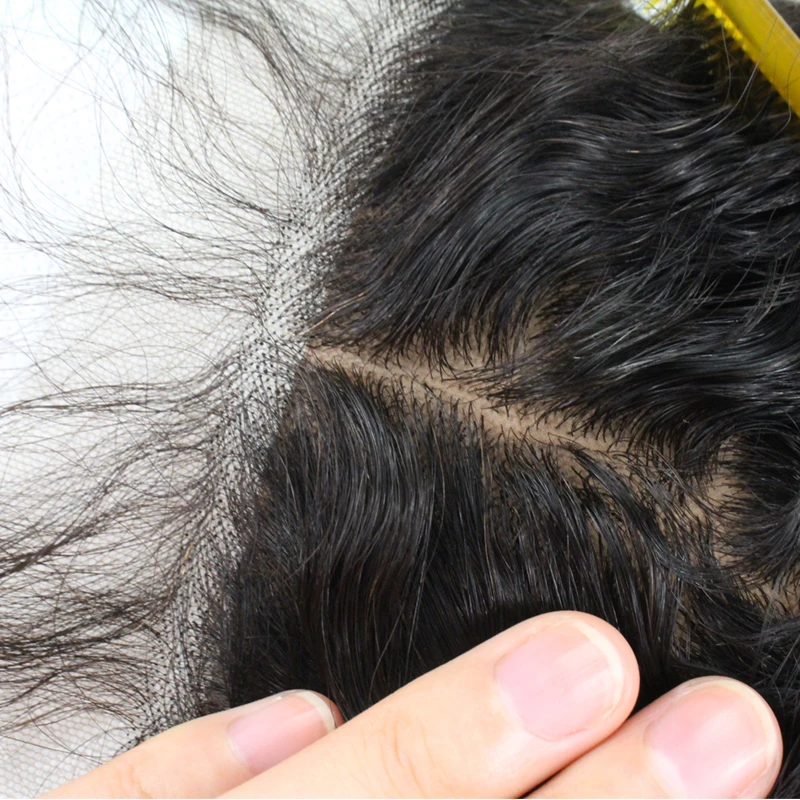 [Berrys Fashion] бразильские виргинские волосы глубокая волна шелковая основа Кружева Закрытие 4x4 человеческие волосы для наращивания натуральный цвет с детскими волосами
