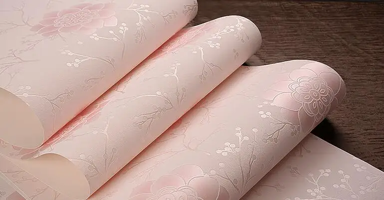 Waliicorners wallpaper High-grade flocking embossed non-woven wallpaper thickened cozy romantic wedding room background wallpaper 21 QQ20180115231458