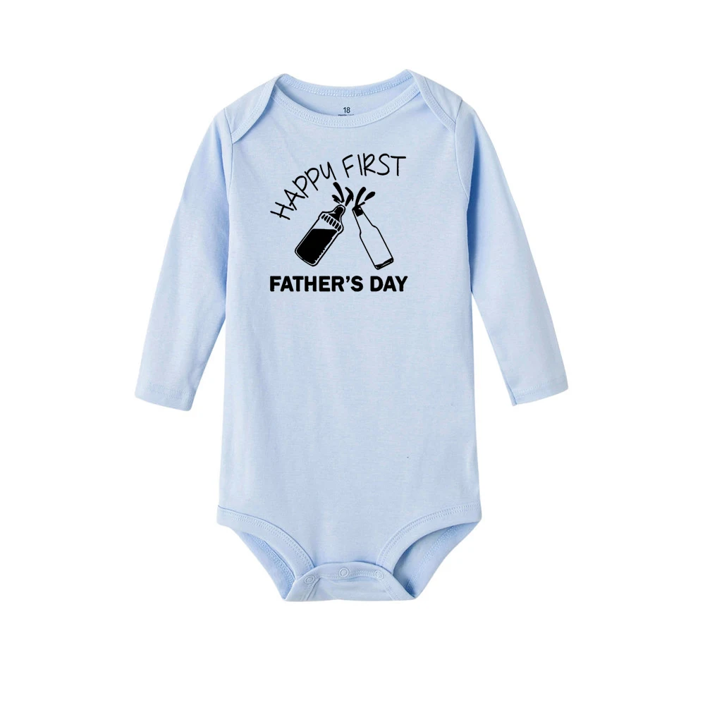 Fathers Day боди с длинными рукавами, боди для новорожденного, для младенца для маленьких мальчиков и девочек одежда с длинным рукавом хлопковая