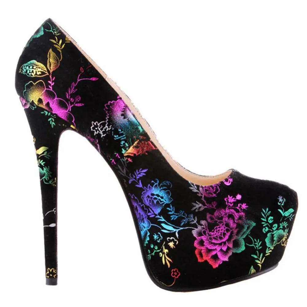 

ARQA Womens Sexy Flora Faux Suede Closed Toe Platform Pumps fashion High Heel Party Shoes