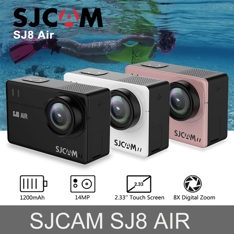 

In Stock! SJCAM SJ8 Air 14MP HD Touch Screen Action Camera WiFi Remote Control Waterproof Sport DV Mini 1200mAh H2 Camera