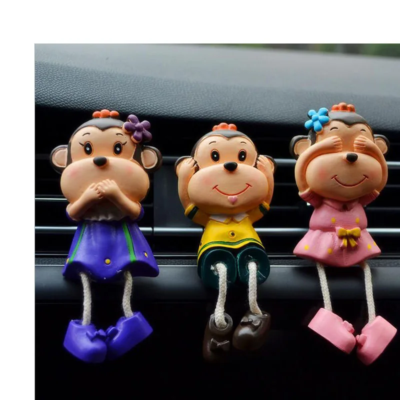 

New Cartoon Creative Car Outlet Fragrant Clip Car Air Conditioning Air Outlet Decorative Scent Resin Monkey Car Accessories