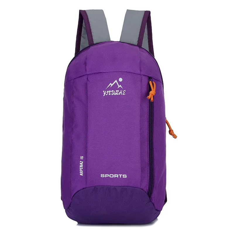 Уличный спортивный светильник, вес 10л, походный рюкзак, рюкзак для путешествий, водонепроницаемая сумка на молнии, регулируемый ремень, для кемпинга, для ноутбука, мягкий - Цвет: Purple