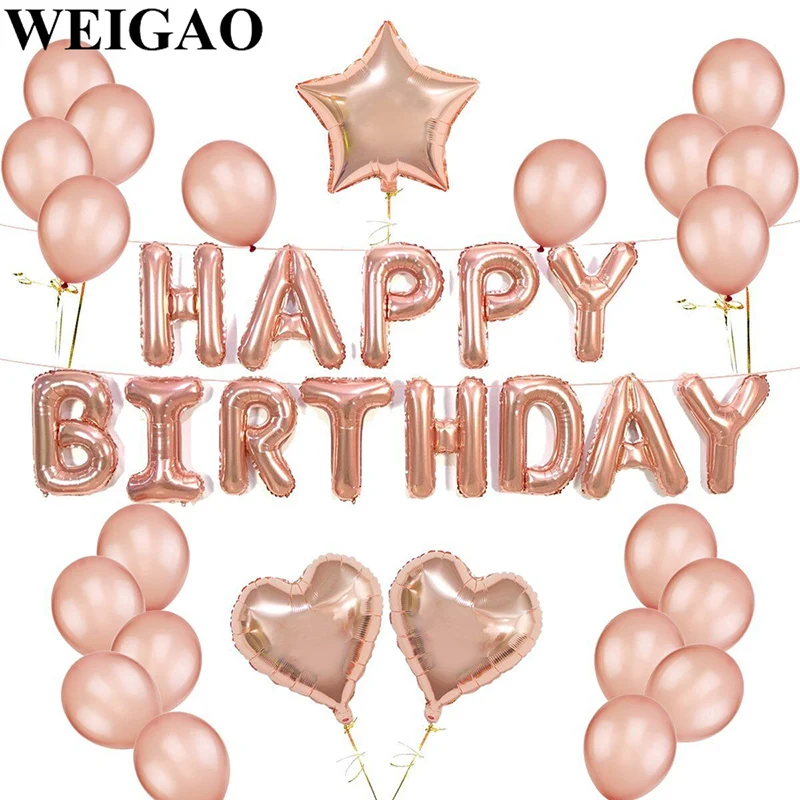 WEIGAO розовое золото День рождения воздушных шаров из латекса, счастливый 30/40/50/60th день рождения Deocr взрослых Юбилей событие надувные шары для вечеринки
