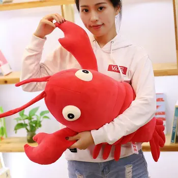 

80cm Cute Real life Lobster Plush Toy Doll Stuffed Sea Animal lobster pillow Creative Soft Kid Toys
