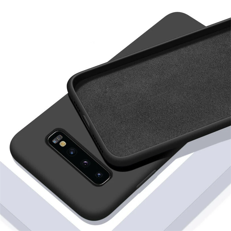 Чехол для телефона для samsung Galaxy S10E S10 S9 S8 плюс S7 края Противоударная Мягкая силиконовая задняя накладка из ТПУ чехол - Цвет: Черный