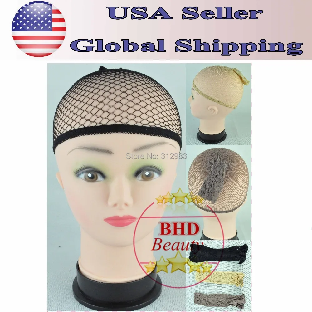 

Free Fast shipping 2pcs Open Breathable Stocking Wig Stretch Caps Liner Mesh for Wig Toupee