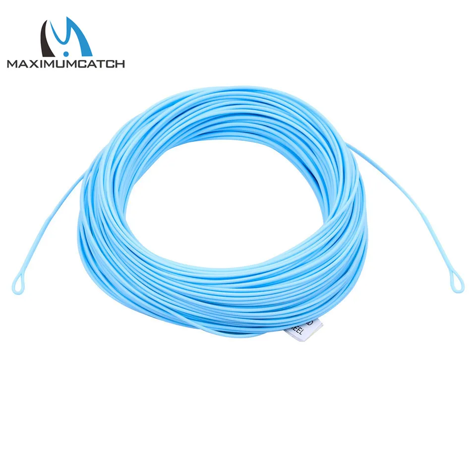 Maximumcatch 8wt ذبابة خط 90FT المالحة/9wt/10wt 2 ملحومة الحلقات العائمة يطير خط الصيد ساندي اللون الأزرق