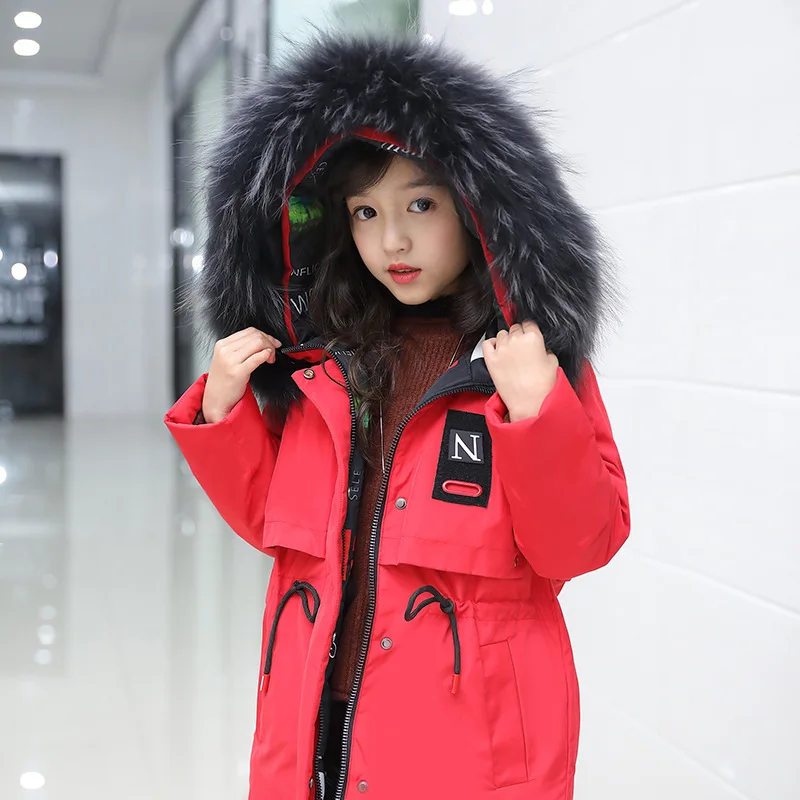 

ZOETOPKID 2018 Winter Warm Thick Down Jacket For Girls Wear On Both Sides Children Teenage Girls Outerwer Coat Meisjes Winterjas
