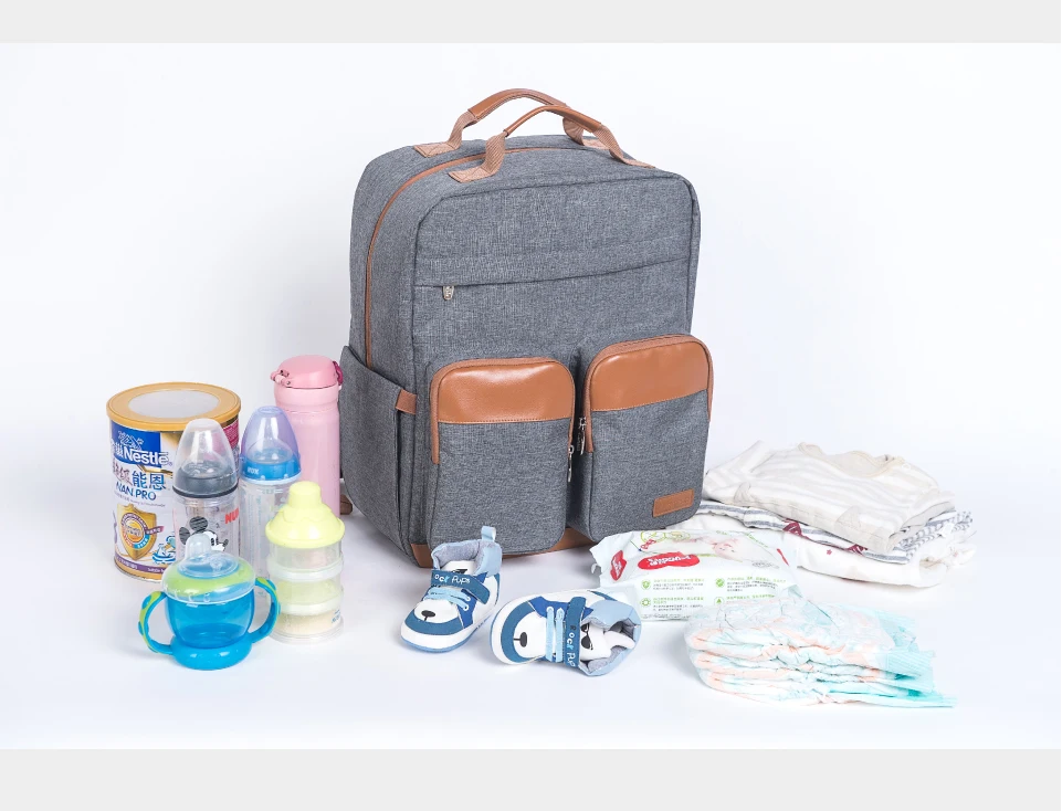 Новая сумка для подгузников модная сумка для подгузников Сумка для папы рюкзак для ухода за ребенком двухслойная дорожная сумка для детской коляски