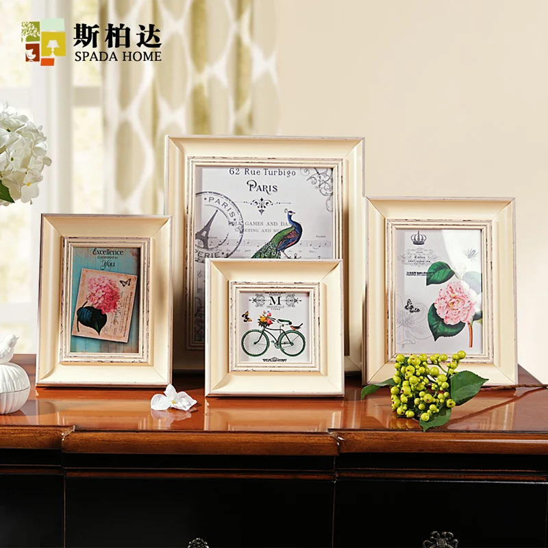 

Collage Frames 4/6/7/10 Inch Craft Retro Photo Frame European Style Picture Frame Sets Moldura Para Foto Desktop Decoration