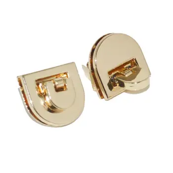 

Gold Buckle Twist Lock Hardware For Shoulder Bag Shape Handbag DIY Turn Lock Bag Clasp Bag Accessories 21.5x20mm