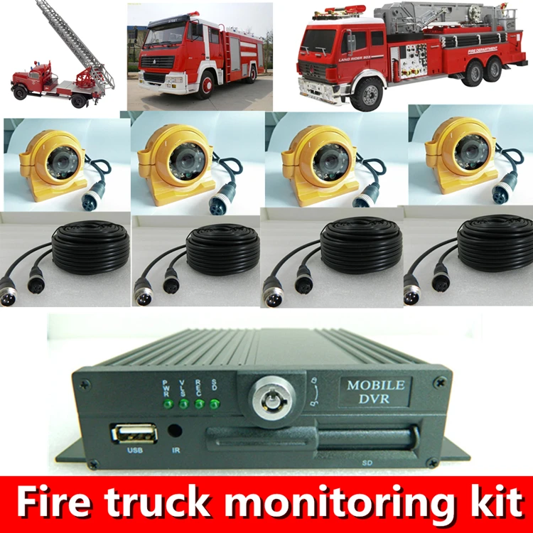 HYFMDVR грузовик огня питания миллионов HD беспроводного видеонаблюдения оборудование 720 P 4 г Автомобильный видеорегистратор