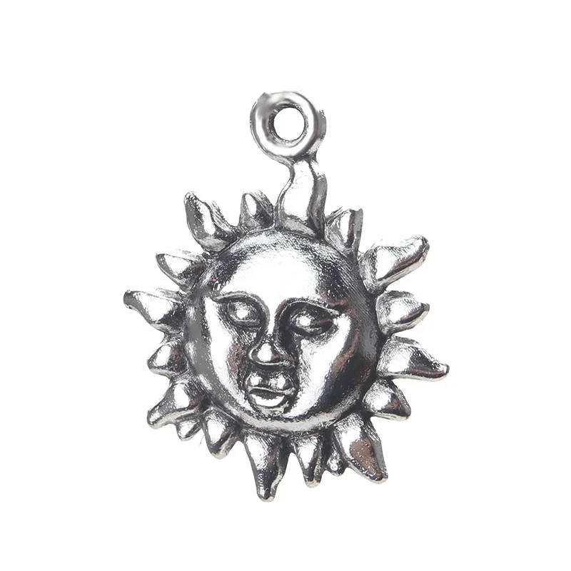 

10pcs/lot Charm Vintage Silver Alloy Metal Sun Shape Pendant Pendant Jewelry Necklace Accessories 19mm x 23mm Pendant