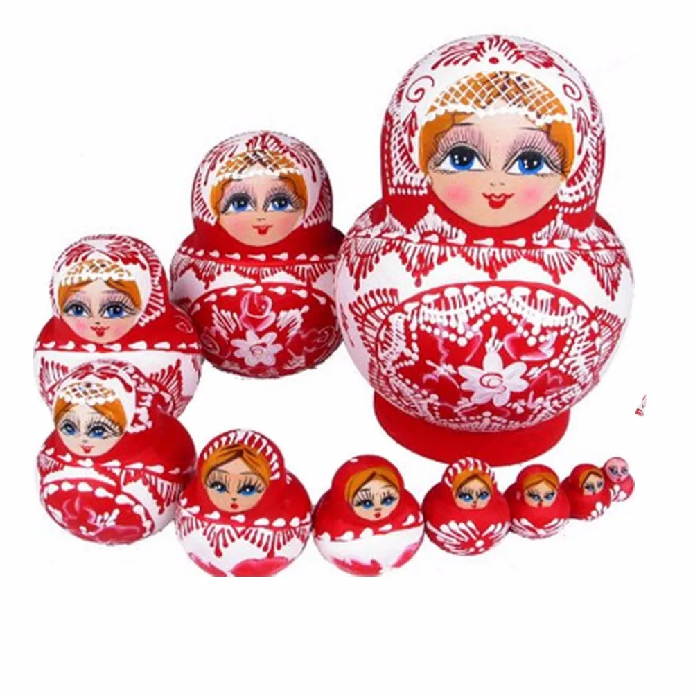 Colorful Handmade Cutie Russian Matryoshka Doll Nesting Toys Wooden
