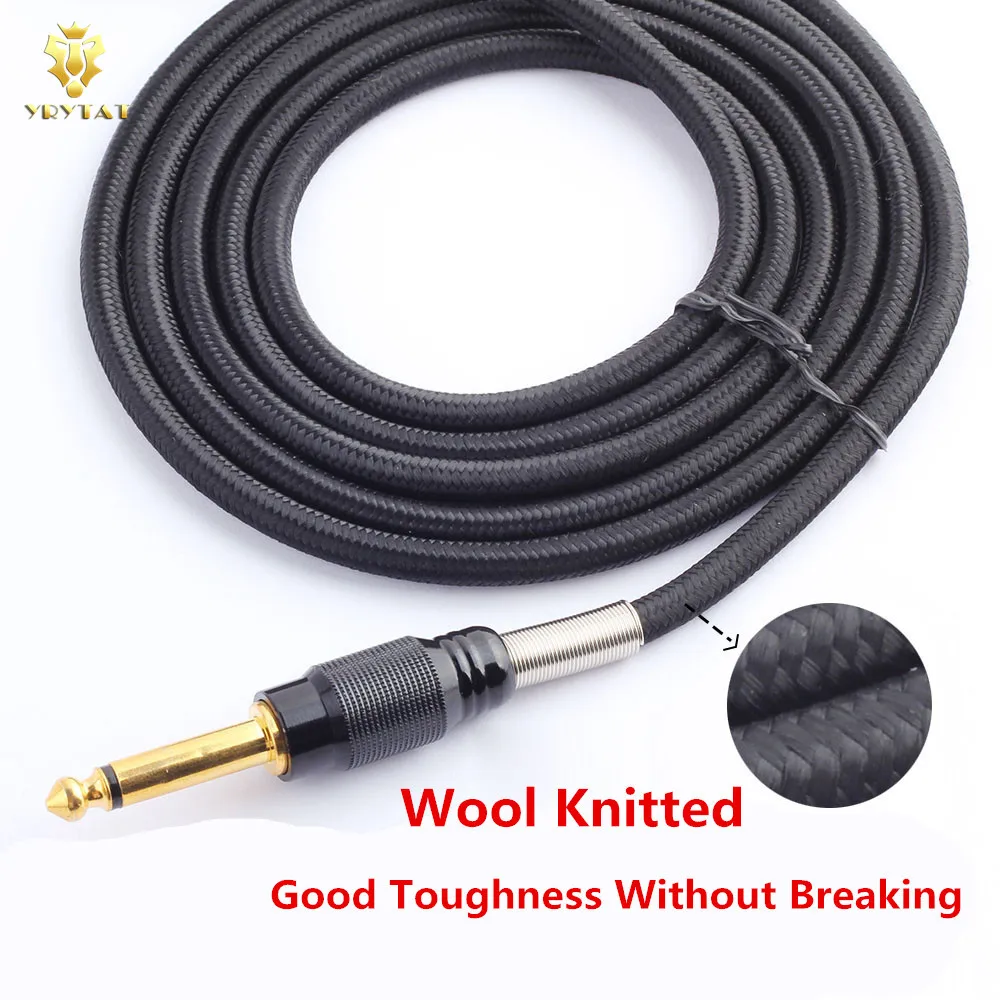 Топ шерсть вязаный RCA Медь татуировки питания клип шнур черный TCC08 #|clip cord|rca tattoo