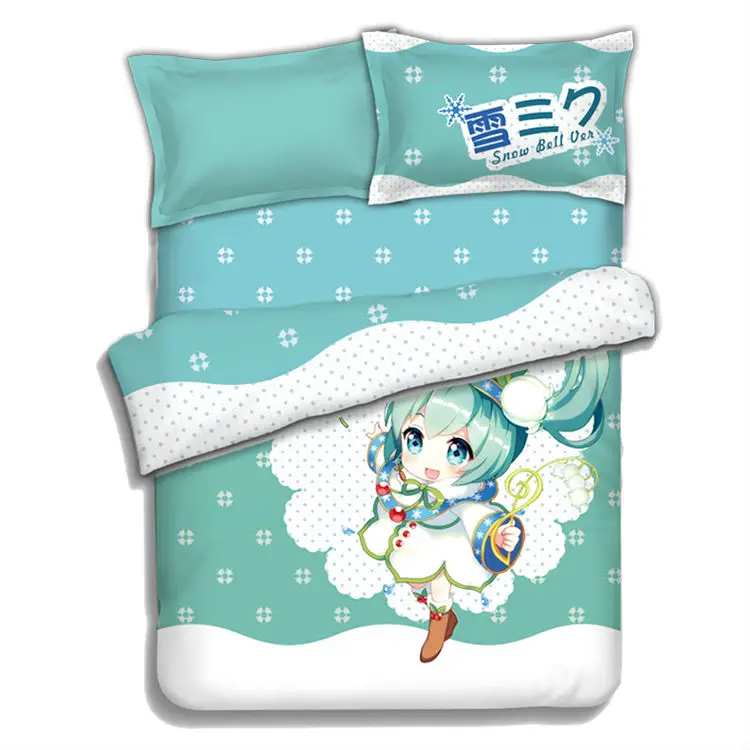 Hobby Express Winter Miku Hatsune Vocaloid Japanese Bed Blanket or Duvet Cover with Two Pillow