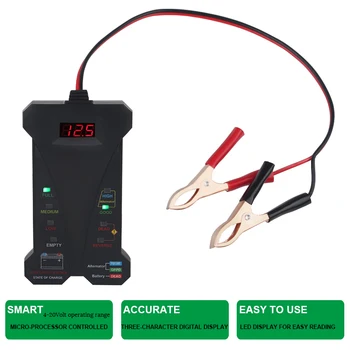 

12V Digital Battery Tester Battery Condition Test And Alternator Charging System Analyzer With LCD Display And LED Indication