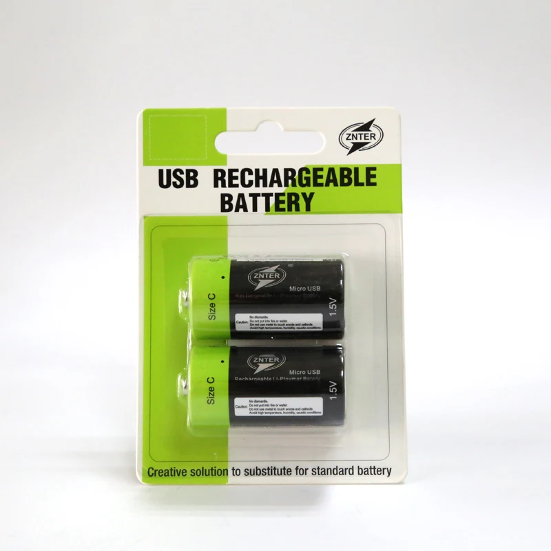 1,5 V 3000mAh USB перезаряжаемая батарея размер C Заряженная Lipo литий-полимерная батарея универсальная микро usb зарядка батареи