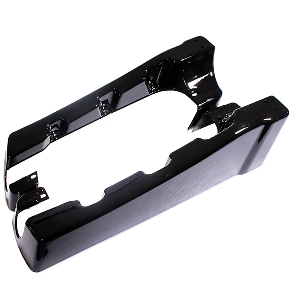 Motorcycle 4" Hard Stretched Saddle Bag Extensions Black 2017 For