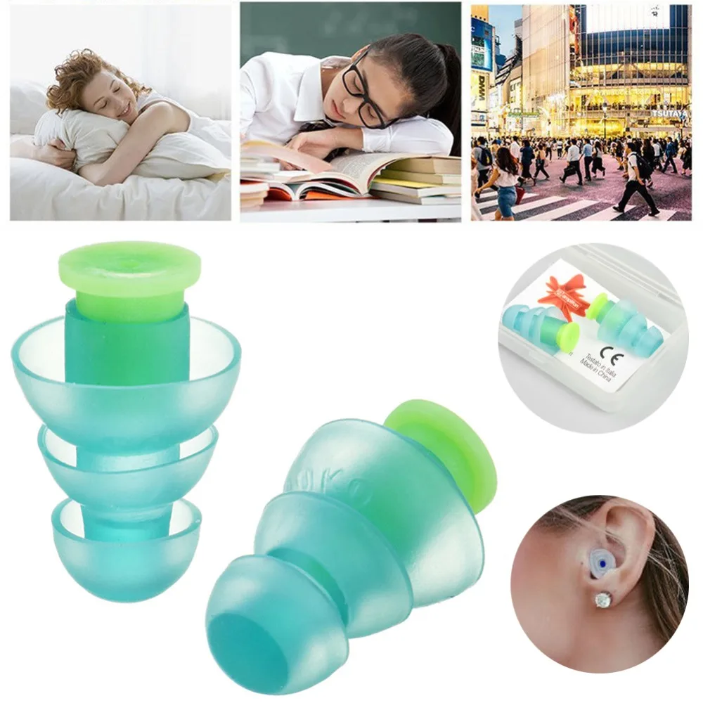 

1 Pair Noise Cancelling Hearing Protection Earplugs For Concerts Musician Motorcycles Reusable Silicone Ear plugs