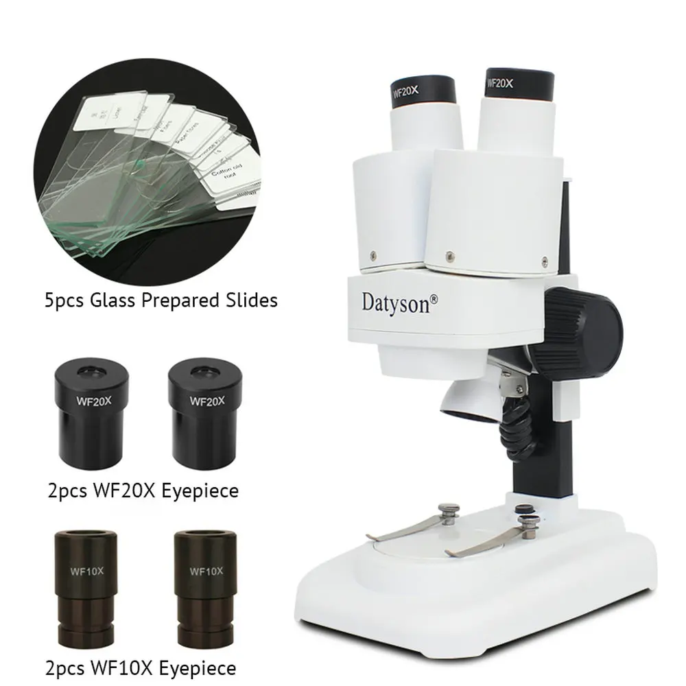 

Datyson 20X 40X LED Binocular Stereo Microscope PCB Solder Tool Insect Plant Watch Students Science Educational Microscope Kids