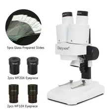 Datyson 20X 40X LED Binocular Stereo Microscope PCB Solder Tool Insect Plant Watch Students Science Educational Microscope Kids 20x 40x sector base binocular stereo microscope pcb microscope cell phone mobile phone repair with top and bottom led light