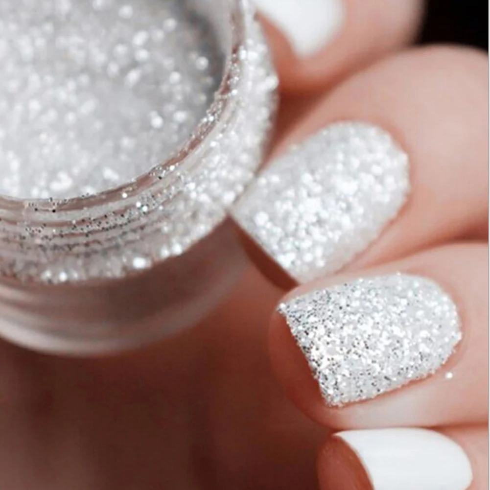 

10ml Silver Nail Glitter Sequin White Glitter Powder Nail Art Powder Dust Fairy Dust Makeup Manicure Nail Decoration