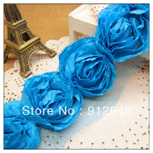 

free shipping,chiffon flower lace,pretty rose flower trim,garment accessories floral decoration,DIY style,1059-3
