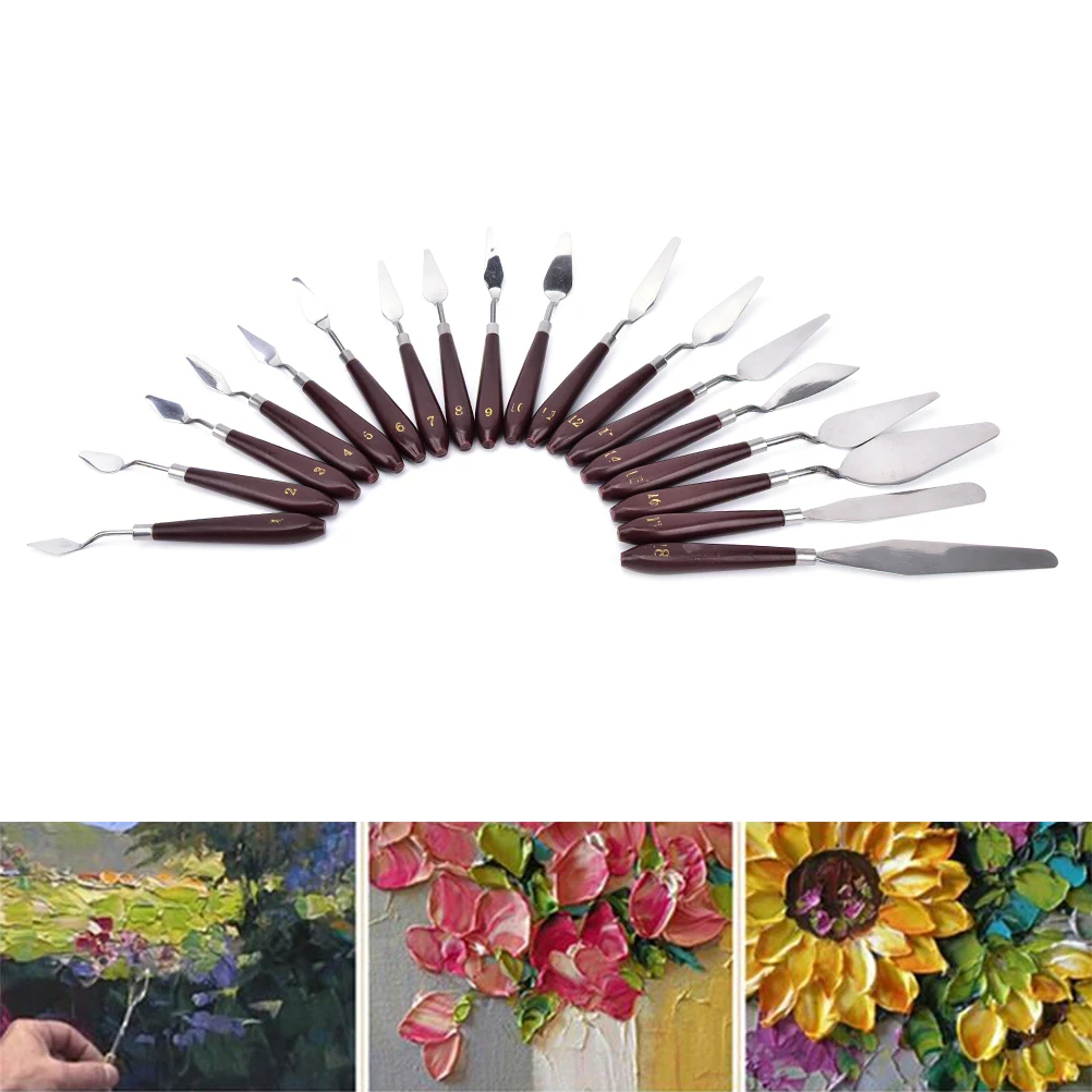 

Professional 1x Palette Tool Stainless Steel Painting Palette Knife Oil Paint Spatula Mixing Scraper Art Tool