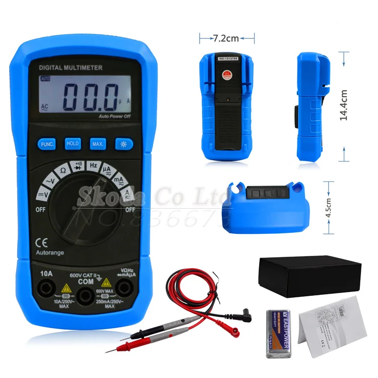 

mini Auto Range Digital Multimeter DC AC Voltage Current Resistor Temperature Diode Frequency test Meter