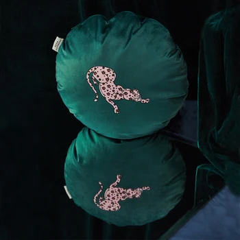 

Frida art solid Vintage blue Velvet back sofa bed back round seat Cushion classical Throw Pillow decorative French chic cover