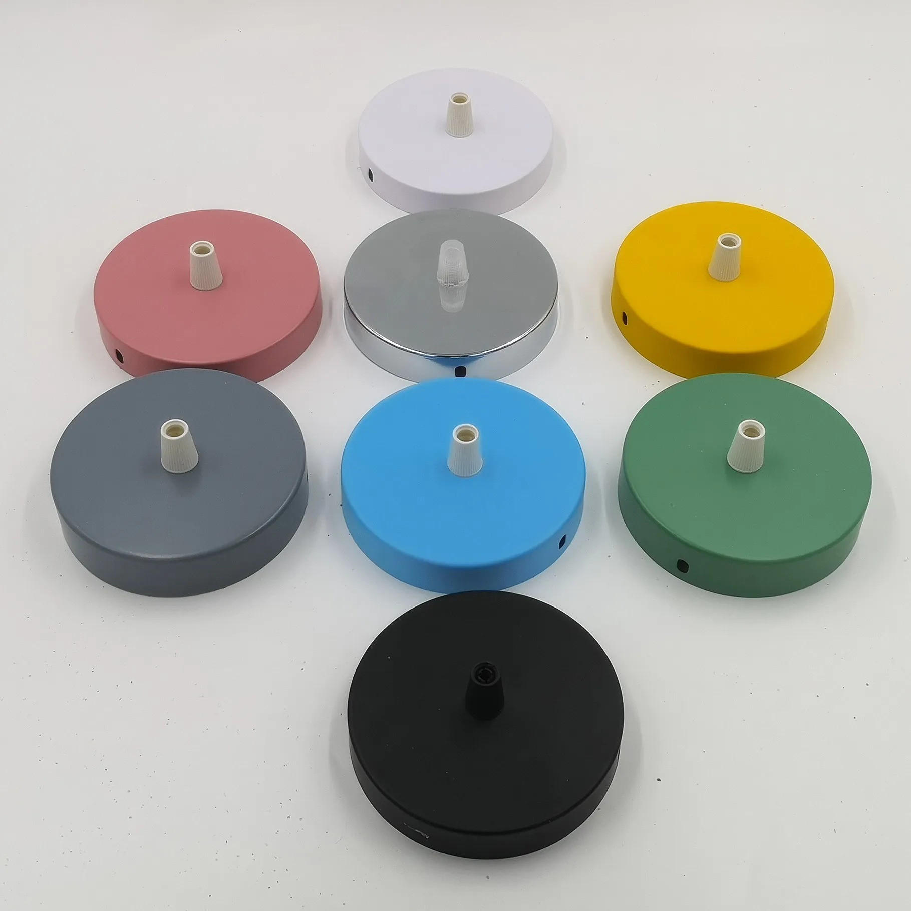 Ceiling Lamp Base Colorful 10cm Plate Iron Pendant Bases DIY +Lock Line Rubber Lighting Fixture Fittings | Лампы и освещение