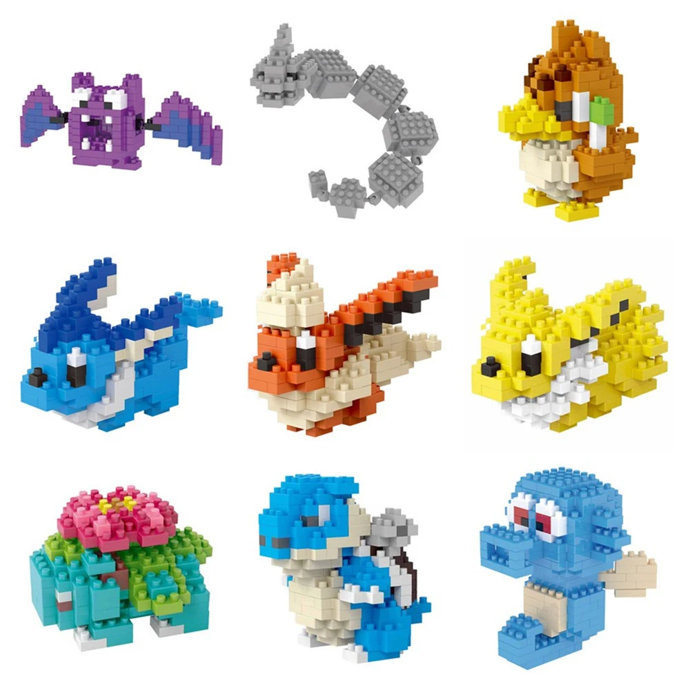 Best Price Pokemon Mini Blocks Nano Blocks Pikachu Venusaur Blastoise Charizard Mewtwo Pokemon Go Game Toy Bricks Gift with Box