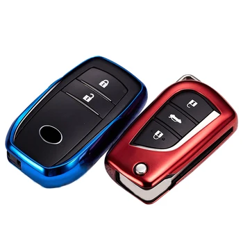 

Soft TPU Car Key Case for highlander CROWN Camry Reiz PRADO RAV4 Key Shell Cover Car Styling Key Case for Car