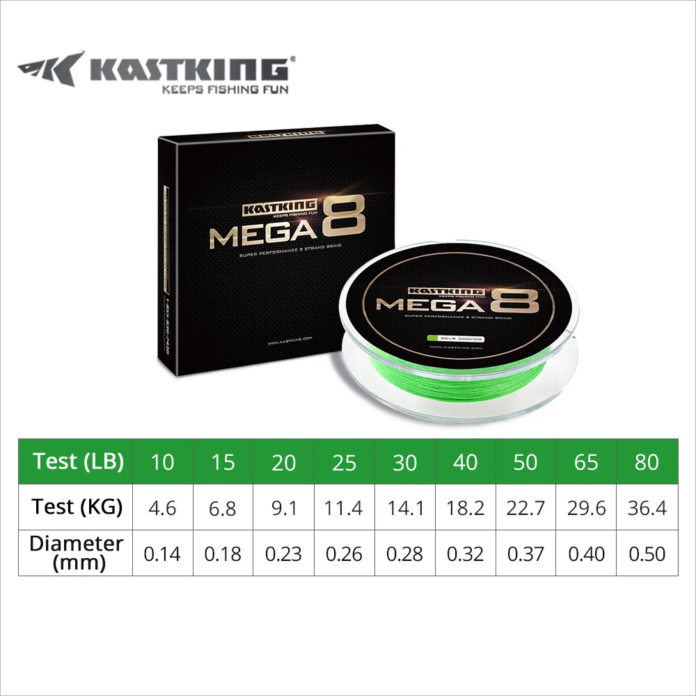 KastKing Mega8 Super Strong 274 М 8 Пряди Ткет PE Плетеные Лески Веревки Multifilament 20LB 25LB 30LB 40LB 50LB 65LB 80LB