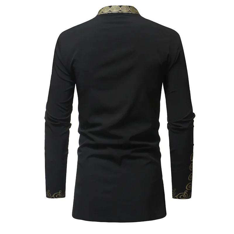Nationalité Noir Casual Longues À Impression rouge D'origine Chemise Streetwear Hommes Africaine Manches De blanc Style Mens Chemises wxX6q61vp
