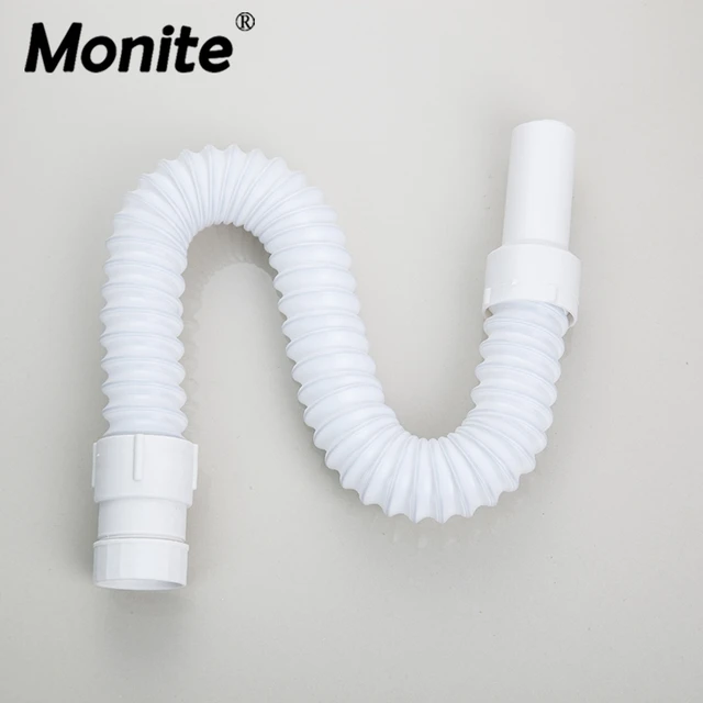 Mnoite Plastic Drain Hose Kitchen Sink Drain Strainer Flexible Waste