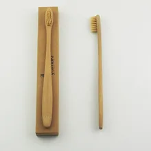 50 шт./лот дополнительный тонкий бежевый Crown экологически дерево Зубная щётка Bamboo Зубная щётка мягкой щетиной головчатого бамбуковое волокно