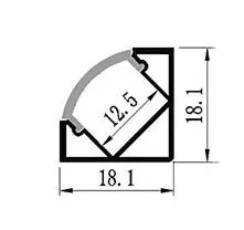 10 шт.* 1 метр угловой СВЕТОДИОДНЫЙ алюминиевый профиль с круглой крышкой PMMA для светодиодной полосы света Минимальный оптовый заказ 10 шт