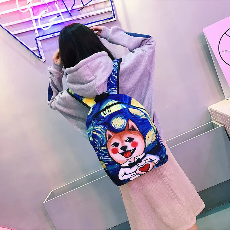 Menghuo New Women Backpacks Girls School Bag 3D Cartoon Cat School Backpack Bag For Girls Printing Backpack Travel Bags Mochilas (40)