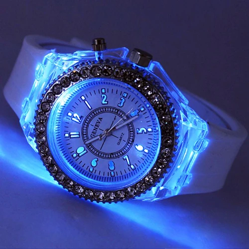 Hot Sales Popular LuxuryGeneva Silicone Night Light Watches Sports