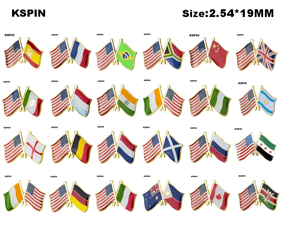 США флаг дружбы Металлические Нагрудные значки декоративные броши булавки для одежды сумки