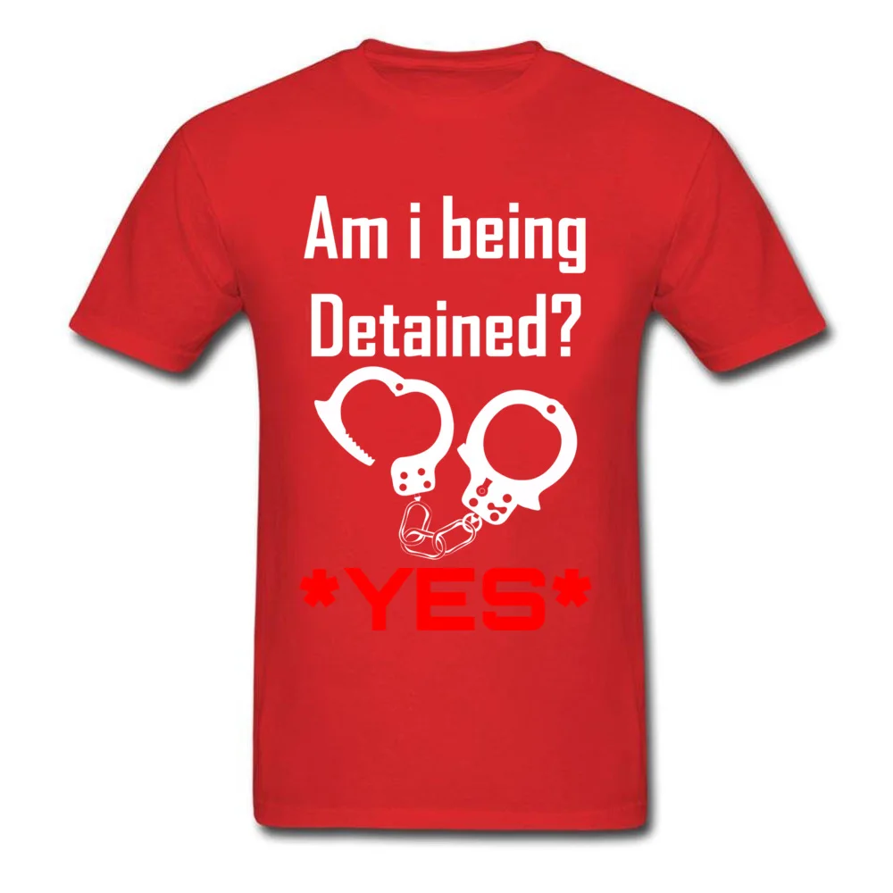 Detained Lovers Day 100% Cotton Round Collar Tops & Tees Short Sleeve Design Tops Tees Cute Customized T-Shirt Detained red