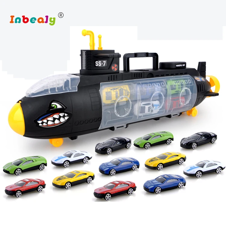 

1:64 Shark Submarine With Pull Back Alloy Car Toy Set Mini Racing Car Metal Diecasts Vehicle Model Educational Xmas Gifts Toys