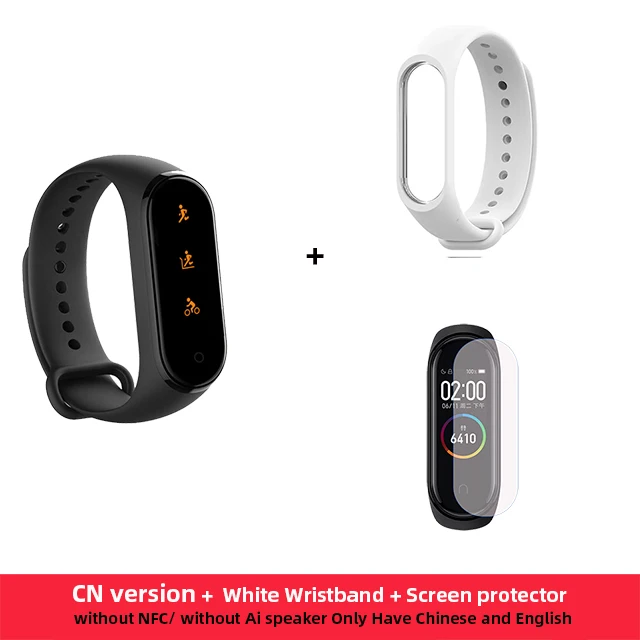 Оригинальные Смарт-часы Xiaomi mi Band 4 фитнес-браслет mi band 4 фитнес-трекер Шагомер Bluetooth 5,0 смарт-браслет Xiomi часы - Цвет: CN White