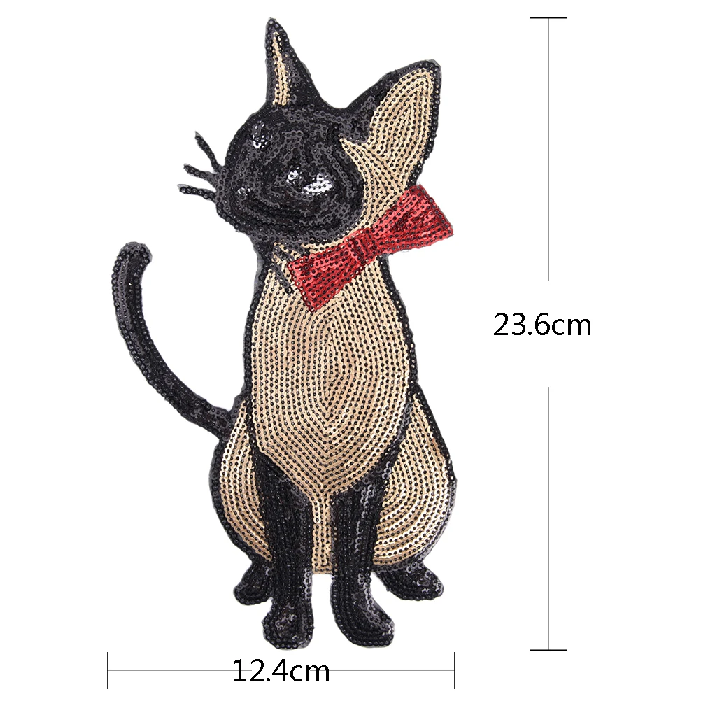 Клейкий пластырь наклейки свитер субсидии на ремонт глава кошка вышитая блестками ткань паста Одежда Аксессуары для ванной комнаты