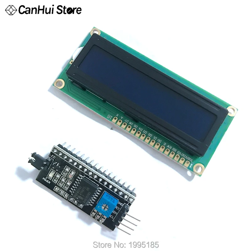 

1602 16x2 HD44780 Character LCD /w IIC/I2C Serial Interface Adapter Module