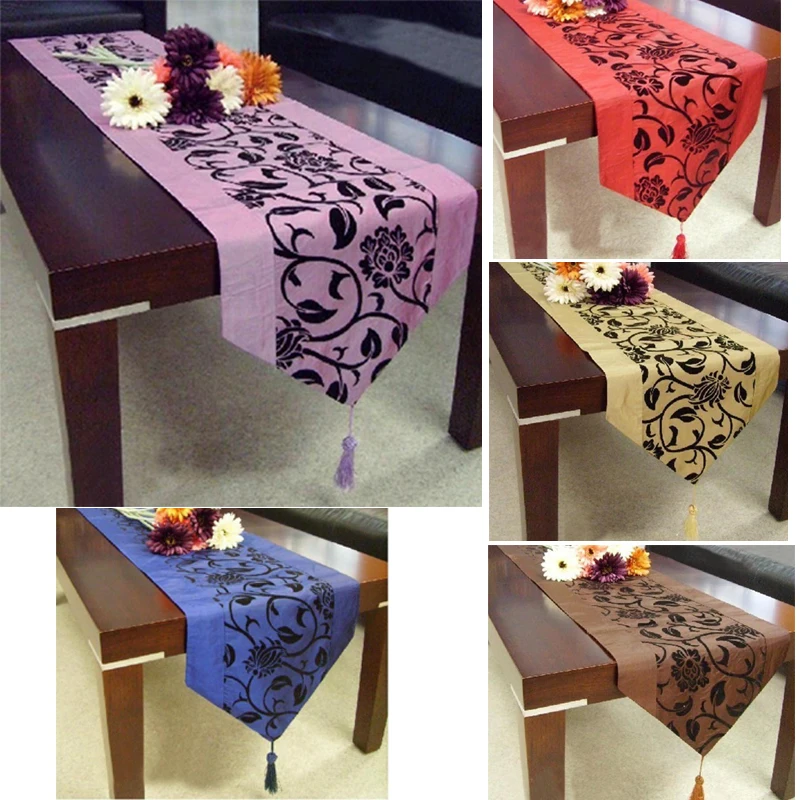 

Table Runners Modern Kitchen Table Cloth Home Decoration Flocking Tablecloth Home Banquet Party Supplies Home Textile Dust Cover